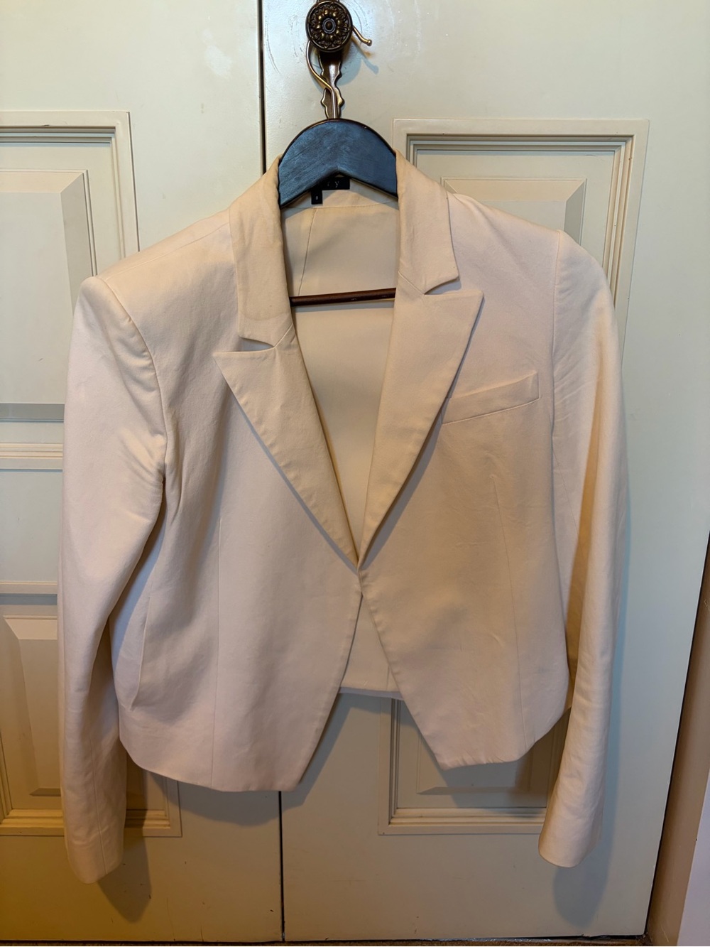 Theory Women's Cropped Blazer in Light Cream/white